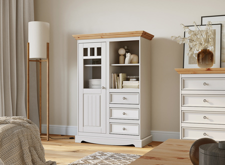 Witryna 1.3 biała - naturalna sosna Belluno Elegante Katmandu PL017B/P