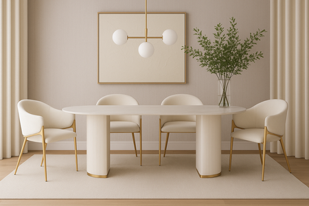 Krzesło tapicerowane jasne złote nogi Modig M5-10