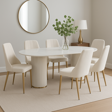 Krzesło tapicerowane jasne złote nogi Modig M4-10