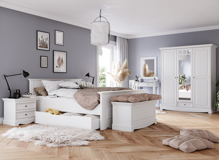 Łóżko białe z drewna Belluno Elegante 160cm Katmandu PL019B