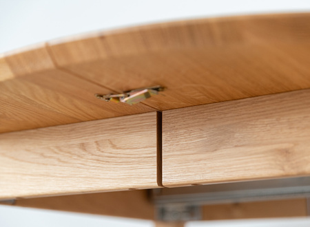 Stół dębowy okrągły 110 cm do 210 cm rozsuwany Orbetello Katmandu KULSR110_2X50