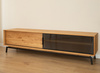Szafka RTV dębowa ze szkłem duża Modern Loft Katmandu PLMOL07S