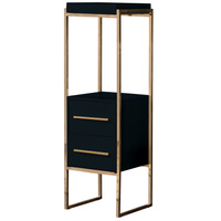 Stolik Rodez 33/30/103cm na kwiaty i ozdoby niespotykany czarno-złoty S102_black_high