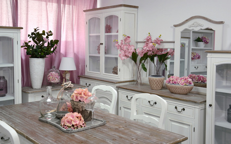 Stół drewniany stylizowany biały okrągły 90cm Rimini White RIW116