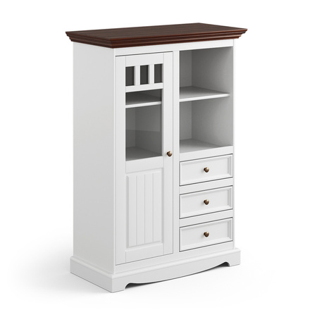 Witrynka biała/orzech 1.3 Belluno Elegante  Katmandu PL017B/O