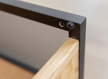 Szafka RTV 2.1 dębowa ze szkłem średnia Modern Loft Katmandu PLMOL08S