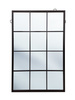 Lustro nowoczesne Boston 120/80cm w stylu loft okienne z czarnymi szprosami i stalową ramą AHS18037