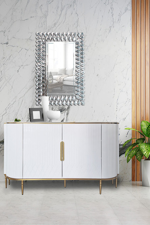 Lustro glamour Napoli 67/97cm wyszukane prostokątne z ramą z kryształkami w kształcie łez HJA18264