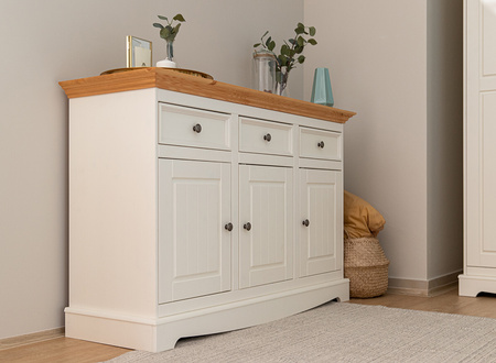 Komoda 3.3 biała - naturalna sosna Belluno Elegante Katmandu PL002B/P