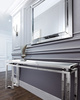 Lustro nowoczesne w stylu glamour Porto 100/100cm w stylu glamour ze szklaną wypukłą ramą AHM18029