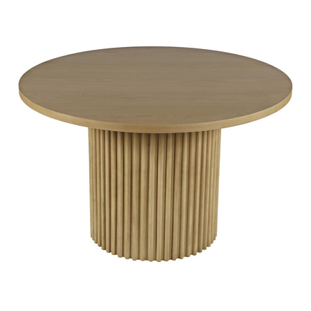Stół drewniany okrągły do jadalni w nowoczesnym stylu jasne drewno 122cm Avola AV2421-48