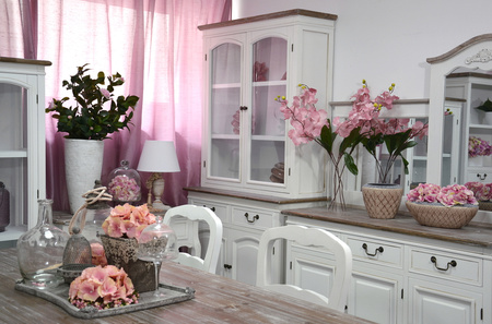 Regał wysoki z pułkami biały rustykalny Rimini White RIW02