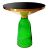 Stolik kawowy do salonu ze szklanym blatem glamour Bottle Table 50/53cm zielono-złoty osadzony na szklanej nodze TG-27-high green