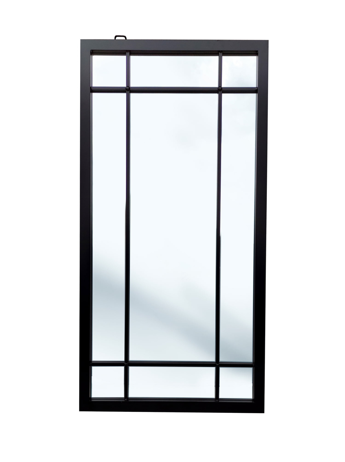 Lustro Brooklyn 140/70cm w stylu loft okienne z czarnymi szprosami i stalową ramą AHS19103XM