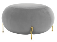 Pufa z szarego weluru Royan 80/40cm z dystyngowanymi złotymi nóżkami TG-602_25 gold/grey