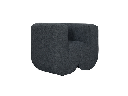 Fotel tapicerowany czarny szary Nua N88-100-6