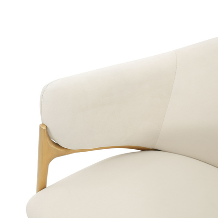 Krzesło tapicerowane jasne złote nogi Modig M5-10