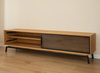 Szafka RTV dębowa ze szkłem duża Modern Loft Katmandu PLMOL07S