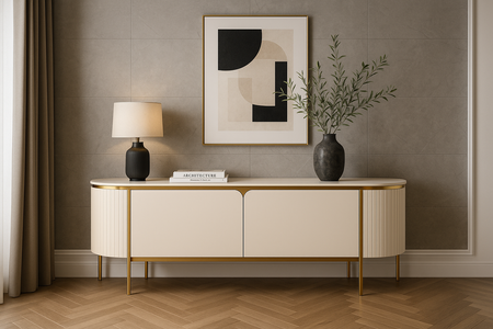 Komoda szafka RTV kremowa złota Stilig ST120