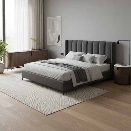 Komoda do salonu minimalistyczna orzech włoski czarne nóżki Silario SA01