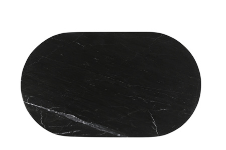 Marmoholz Montemerano Alto – Stolik Kawowy Owalny | Czarny Marmur & Brązowy Mango | 120 x 70 cm