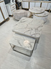 Zestaw stolików kawowych do salonu Porto srebro/biel M_ARTE_POR_01