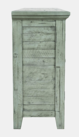 Komoda z drzwiami szklanymi w rustykalny stylu do salonu jadalni zielona Avola AV1615-54