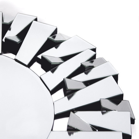 Lustro Ness 100cm glamour okrągłe w dekoracyjnej ramie z lustrzanych fragmentów ustawionych pod kątami AH 15022