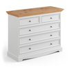 Komoda 5 szuflad biała - naturalna sosna Belluno Elegante Katmandu PL005B/P