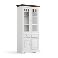Witryna sosnowa 2d Belluno Elegante biała/orzech  Katmandu PL015B/O