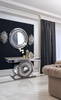 Lustro okrągłe glamour Marzano 80cm w dekoracyjnej ażurowej ramie ozdobionej kryształkami 16JZ112/80x80