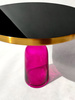 Stolik kawowy do salonu ze szklanym blatem glamour Bottle Table 50/53cm różowo-złoty osadzony na szklanej nodze TG-27-high purple