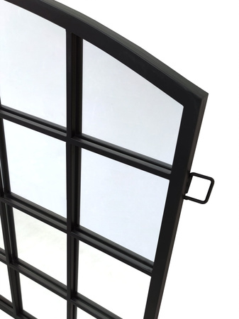 Lustro New York 76/90cm w stylu loft okienne z czarnymi szprosami i stalową ramą AHS18039