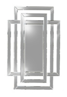 Lustro prostokątne Zita 80/120cm w stylu glamour z ramą w kształcie przeplatających się lustrzanych prostokątów AHJZ0198