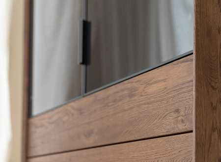 Regał dębowy duży szklany tabacco Modern Loft Katmandu PLMOL10ST