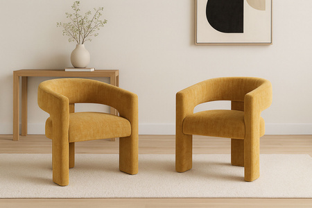 Krzesło tapicerowane żółte Leith LET71OG