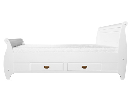 Sosnowe łóżko z drewna białe Toskania 180cm Katmandu PL2029B