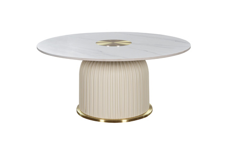 Stolik kawowy okrągły kremowy Modig M72