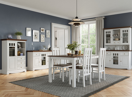 Witrynka biała/orzech 1.3 Belluno Elegante  Katmandu PL017B/O