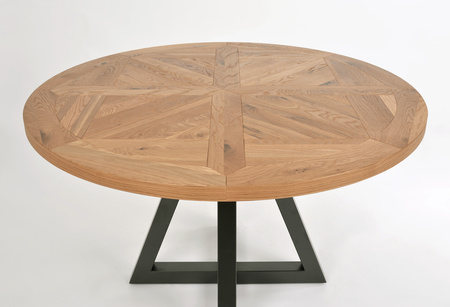 Stół drewniany w nowoczesnym loftowym stylu okrągły 125cm Indus IN09-0