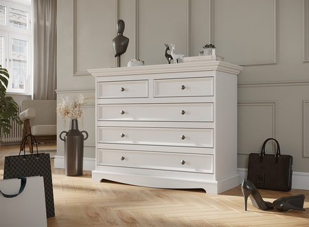 Komoda biała 5 szuflad Belluno Elegante Katmandu PL005B 