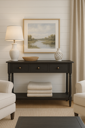 Konsola czarna z szufladami Livorno LIV080-B