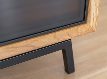 Komoda z szufladami dębowa ze szkłem Modern Loft Katmandu PLMOL04S