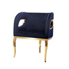 Fotel welurowy Morello 55/59/78cm niebieski na złotych nóżkach TG-317 gold/blue