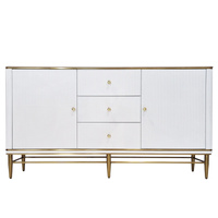 Komoda biała z szufladami do salonu sypialni Violino glamour ze złoceniami i blatem ze spieku 921-1 white
