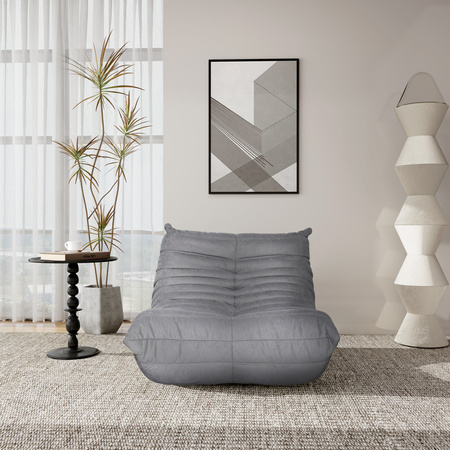 Fotel tapicerowany pufa szary Nua N23-11