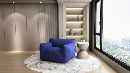 Fotel niebieski tapicerowany Nua N25-B