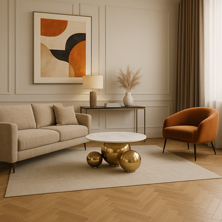 Stolik kawowy okrągły złot Modig M63