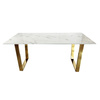 Stół do jadalni Madera 160/80/75cm w stylu glamour z białym marmurowym blatem o złotym stelażu TG-152 white/gold