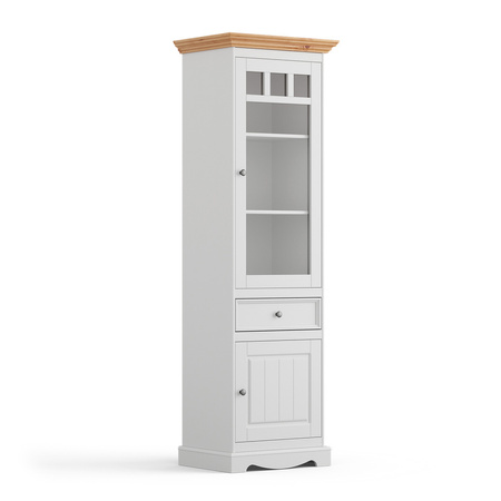 Witryna wąska biała - naturalna sosna Belluno Elegante Katmandu PL014B/P
